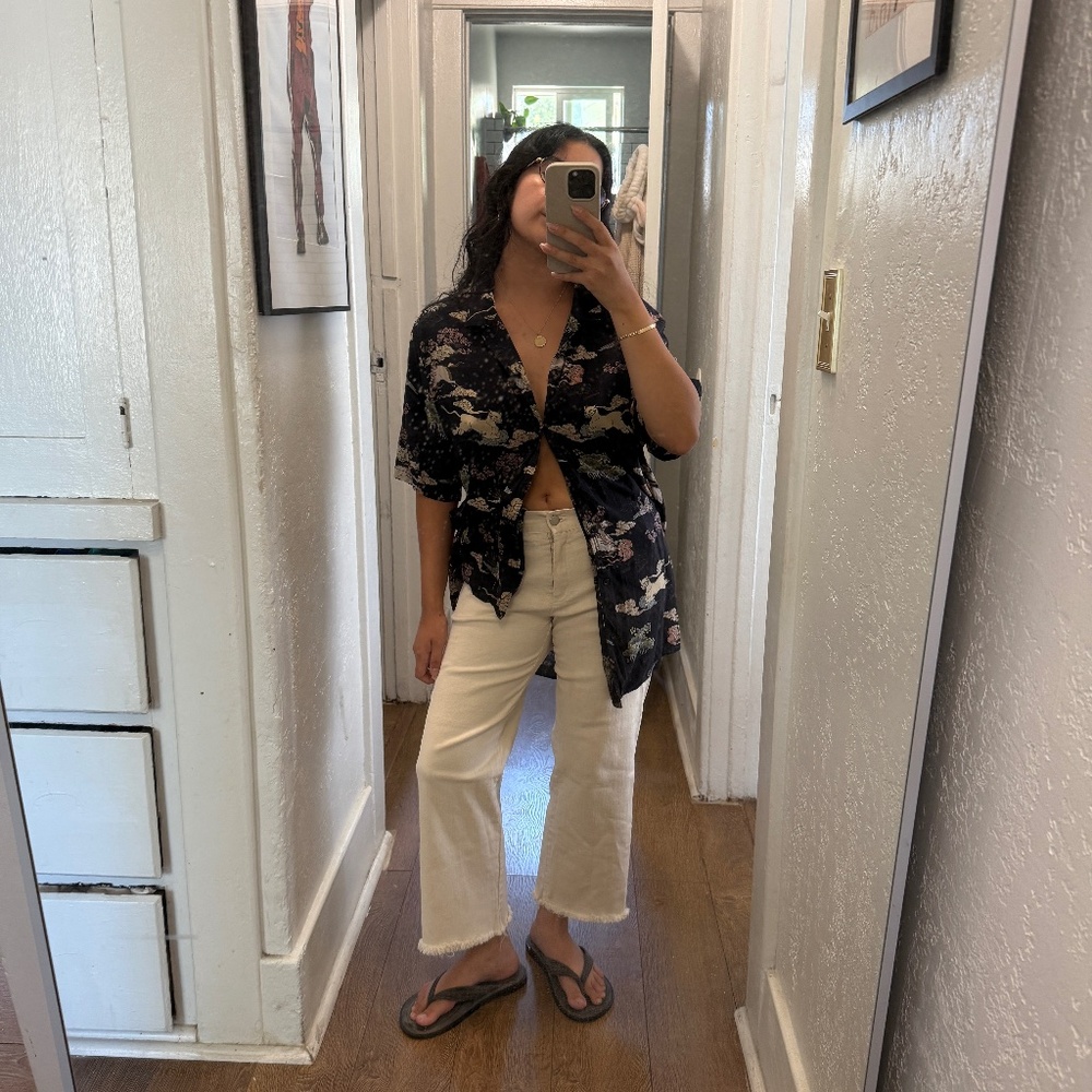 TOPMAN Printed Short Sleeve Button Up